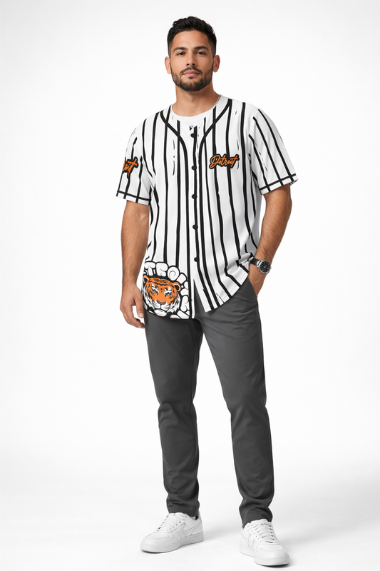 Detroit Tiger Baseball Jersey - Pinstripe Design