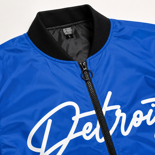 Detroit Signature Bomber Jacket - Classic Blue Edition | Stylish Detroit Bomber Jacket