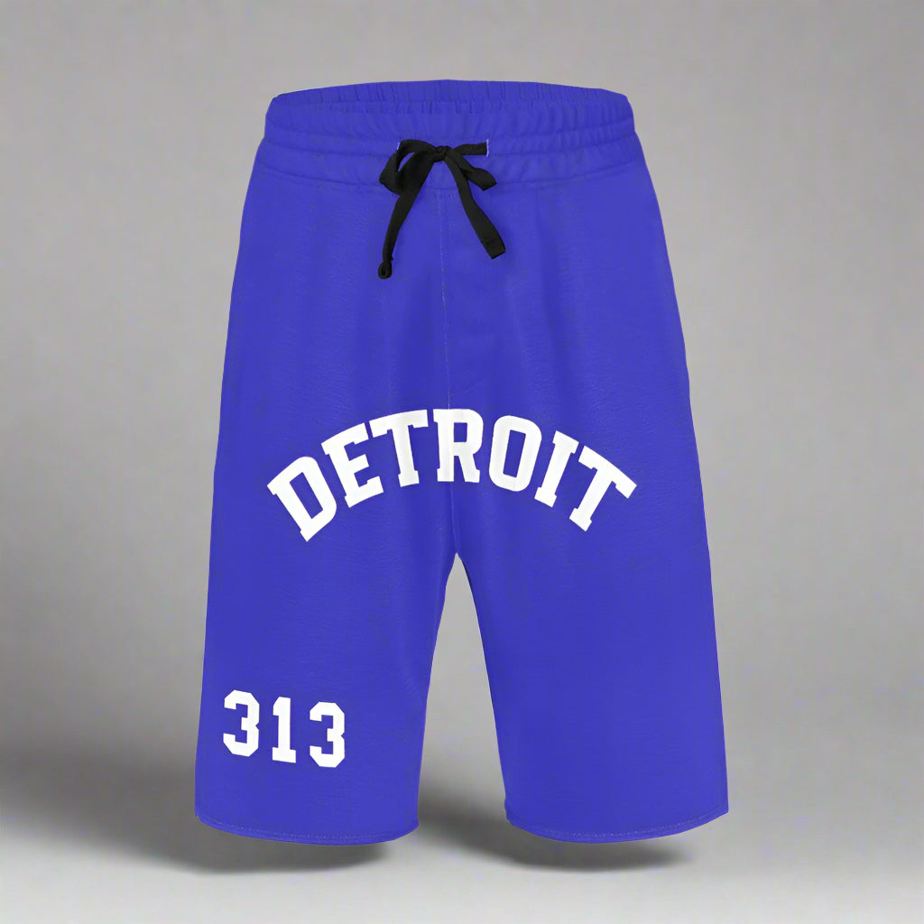Mens Detroit 313 Royal Blue Athletic Basketball Shorts 