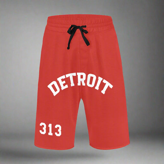 Mens Red Detroit Athletic Basketball Shorts