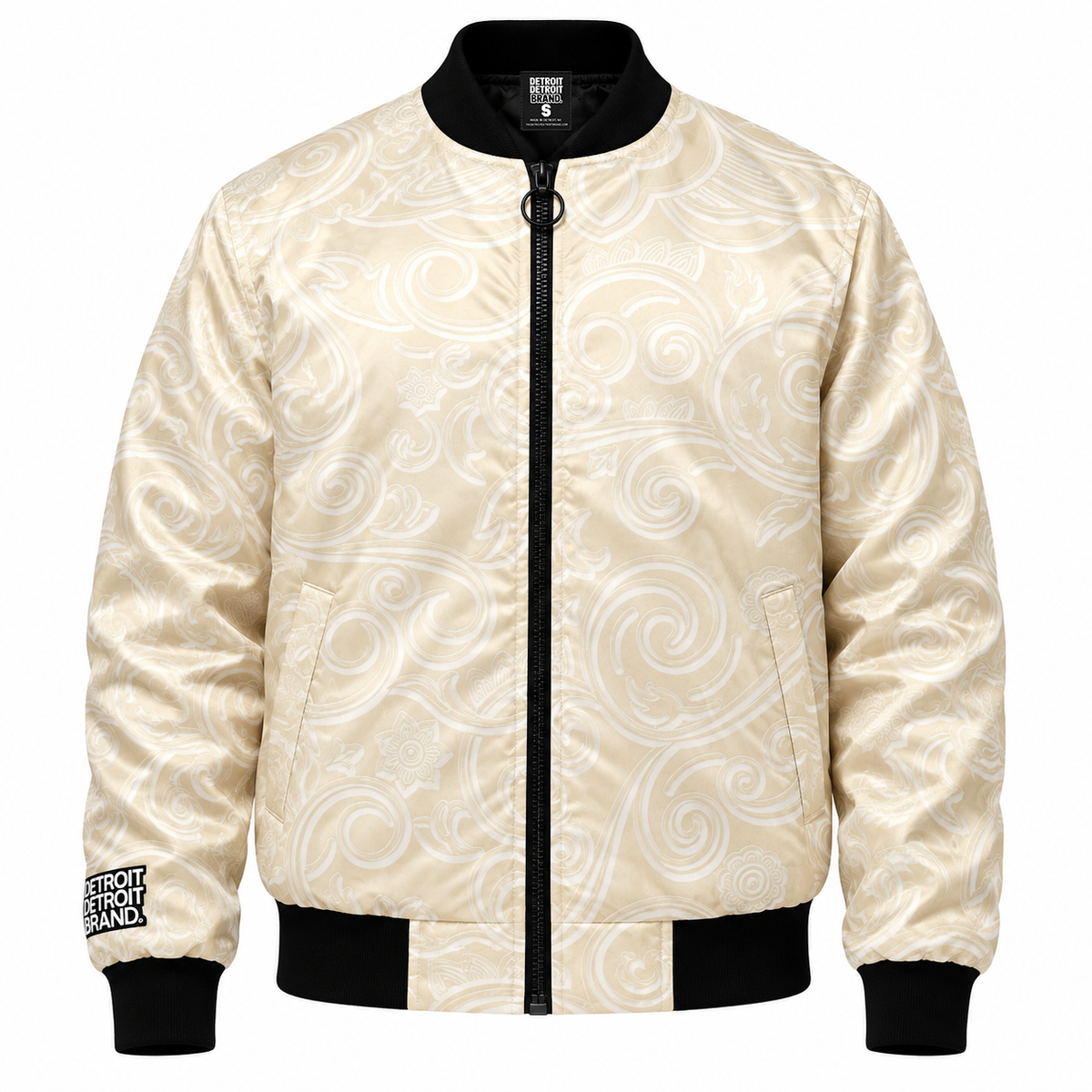 Detroit Ivory Paisley Bomber Jacket