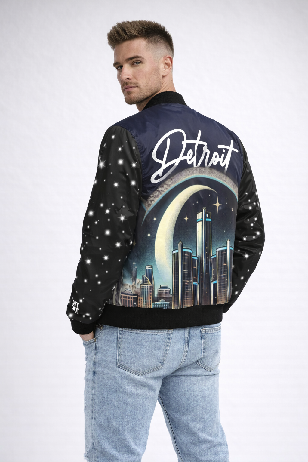Detroit Skyline Bomber Jacket — Night Sky - The Detroit Detroit Brand