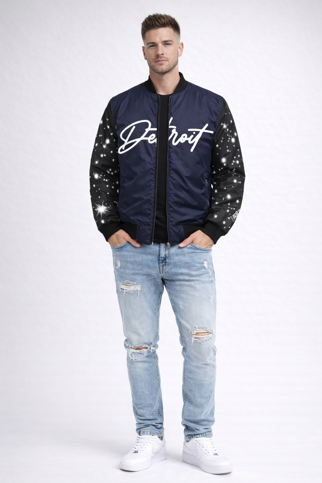 Detroit Skyline Bomber Jacket — Night Sky - The Detroit Detroit Brand