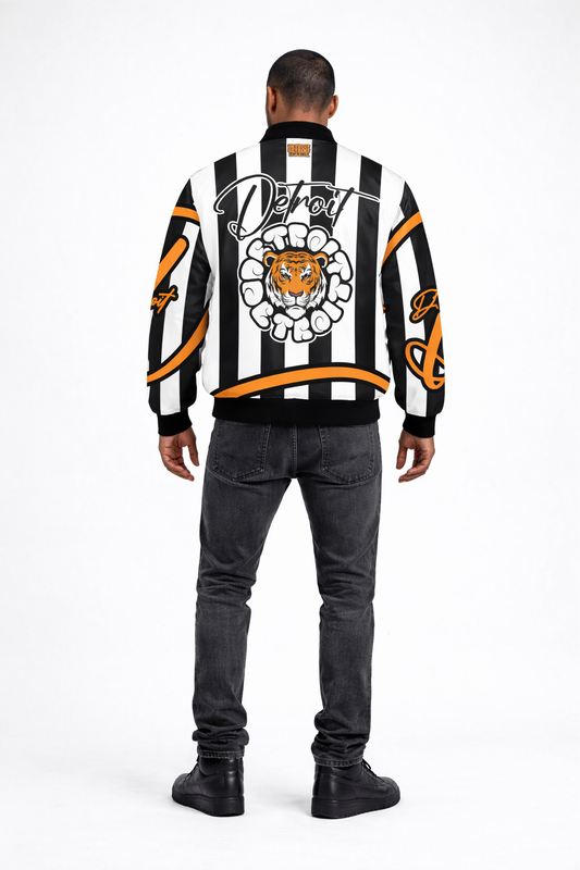 Detroit Detroit Brand Signature Bomber Jacket — Striped Edition - The Detroit Detroit Brand