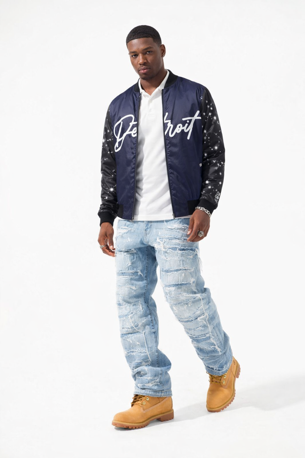 Detroit Skyline Bomber Jacket — Night Sky - The Detroit Detroit Brand