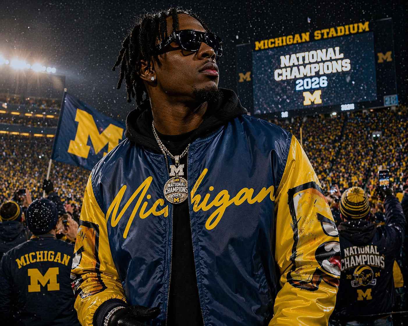 Michigan National Champions 2026 Bomber Jacket | Detroit Streetwear Varsity Jacket