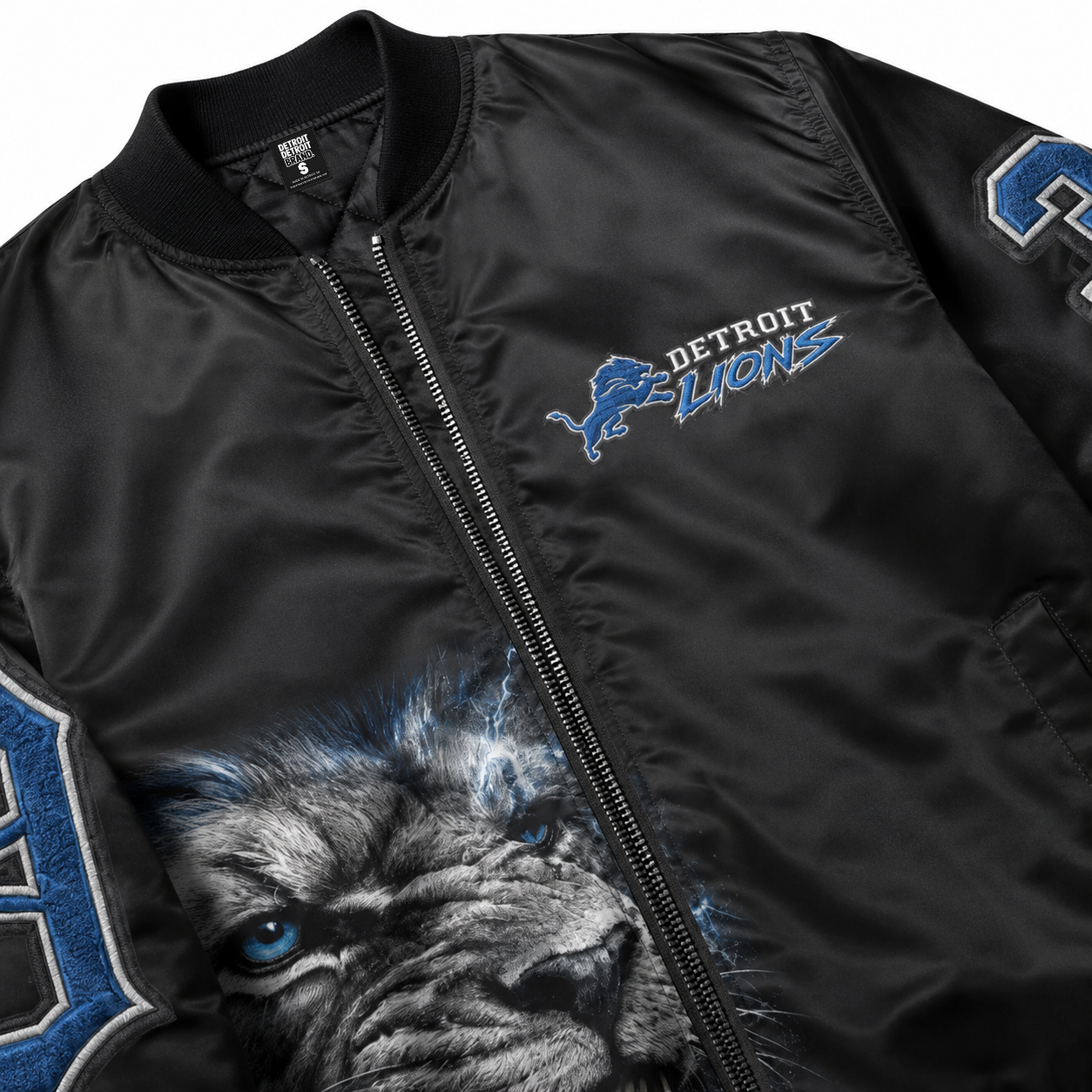 Detroit One Pride Lions Bomber Jacket – Black