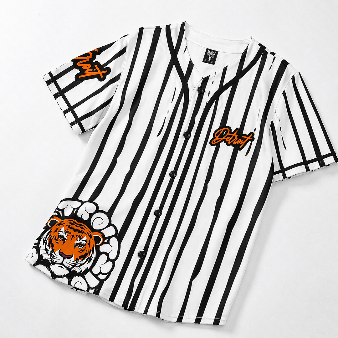 Detroit Tiger Baseball Jersey - Pinstripe Design