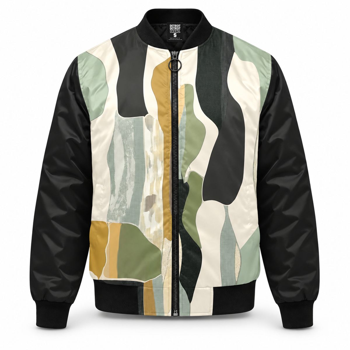 Abstract Terrain Bomber Jacket – Black